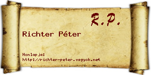 Richter Péter névjegykártya
